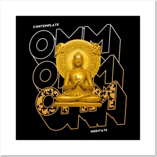 Golden Buddha Meditate Spiritual Teacher Posters and Art